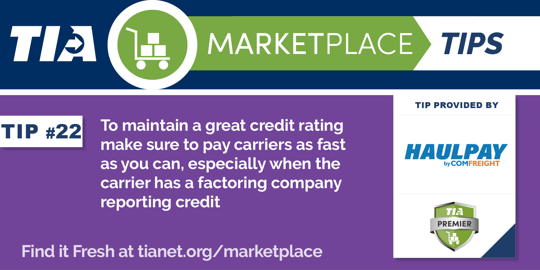 022-To Maintain Great Credit Rating, Pay Carriers As Fast As Possible